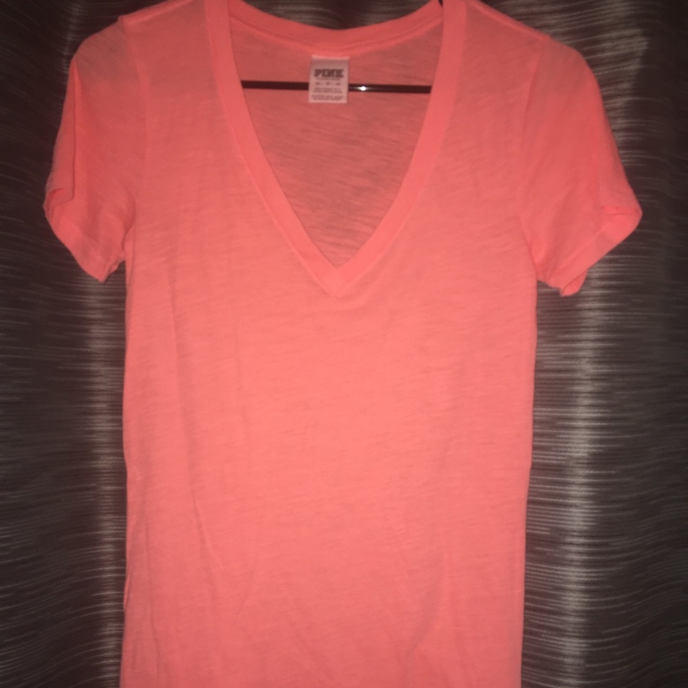 Victoria secret PINK bright orange v-neck